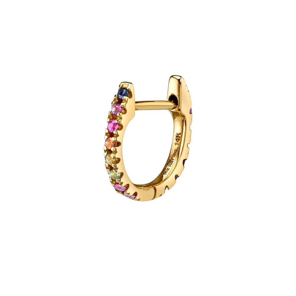 The Last Line Medium Rainbow Huggie 14k Yellow Gold